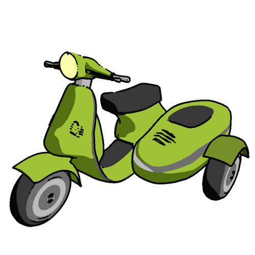 Rigged Cartoon Moped - NPR preview image